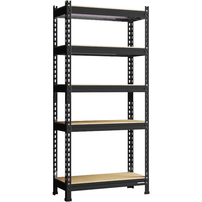 SKONYON 5 Tier Storage Shelving Adjustable Metal Storage Shelves for Garage 27.6x11.8x59" Black, 1 of 7