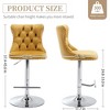 QingMoon Swivel Bar Stools Set of 2, Adjustable Barstools, Velvet Tufted Counter Height Chairs with Nailhead Trim for Kitchen Island, Home Pub - 4 of 4