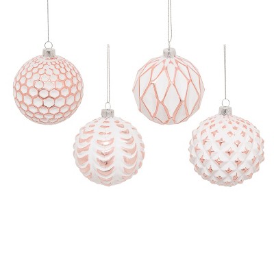 Gallerie II Geo Rose Gold Holiday Christmas Xmas Ornament Glass A/4