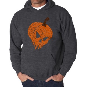 LA Pop Art Evil Pumpkin - Men's Word Art Hooded Sweatshirt - 1 of 4