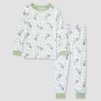 Burt's Bees Baby® Toddler Boys' 2pc Baby Bandits Organic Cotton Snug Fit Pajama Set - Light Green