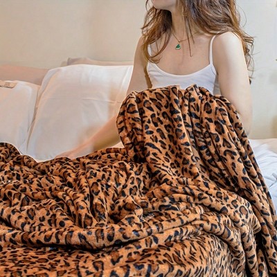 1pc Cooling Blanket - Double-Sided Cooling Technology Blanket, Leopard Print Bedding, Blankets, For Couch, Bed, Sofa, Office, Living Room.