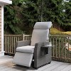 Coucheta Outdoor Recliner Collection - Adjustable Backrest & Footrest, PE Wicker with Flip-Up Table & Air Pump, 155° Lay Flat, Multiple Colors - 3 of 4