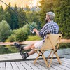 Tangkula 2PCS Outdoor Adjustable Backrest Chair Folding Camping Chair Bamboo w/ Carrying Bag - 4 of 4