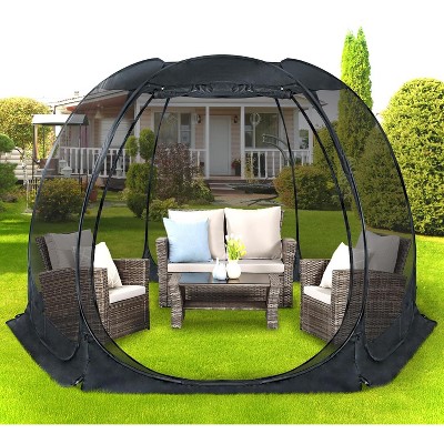 Pop Up Outdoor Screen Tent with Mesh Walls – Instant Camping Canopy Sun Shelter Gazebo for Patio, Backyard, Deck, or Picnic Use