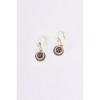 Slickblue Gold Drop Earrings, Black & White Rhinestone Round Ring Design, Trendy Jewelry, 1.5" - 2 of 3