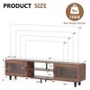 Chic Crate-55-70 Inch Mid Century Modern TV Stand – Walnut Media Console w/ Power Outlets, Sliding Door & Open Shelf, Multi-Room Furniture - 2 of 4