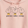 Women's - Peanuts - Charlie Brown Good Music Good Days Cropped Graphic Hoodie - 2 of 4