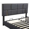 Queen Size Bed Frame with Headboard, Hydraulic Storage System, Velvet Upholstered Platform Bed for Bedroom, Guest Room, No Box Spring Needed - 4 of 4
