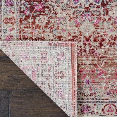 Vintage Red and Beige Wool Runner Rug 2'4" x 8'