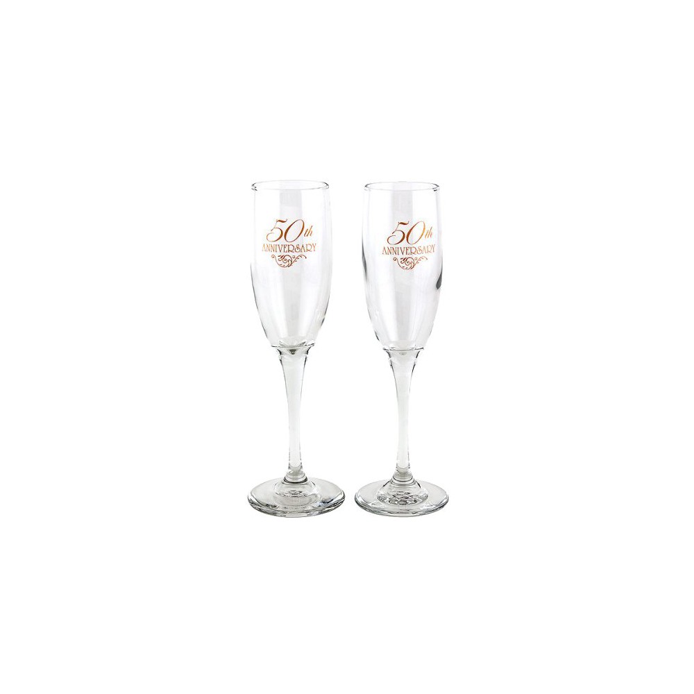 UPC 715781301177 product image for 2ct 50th Anniversary Champagne Flutes | upcitemdb.com