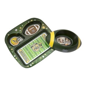 Remarkabowl 2-Piece Kids Sports Mealtime Set - Footbowl, Green - 1 of 2