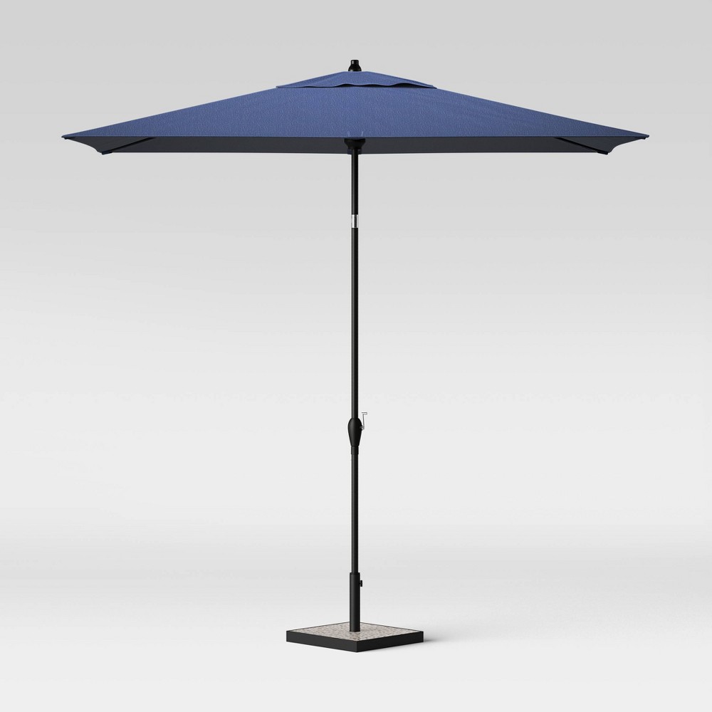10' x 6' Rectangular Patio Umbrella DuraSeason Fabric Denim - Black Pole - Threshold