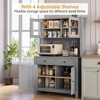 Jojoka Kitchen Pantry Cabinet with Microwave Stand, Freestanding Hutch Cabinet with Buffet Cupboard, Tall Kitchen Cabinets with Adjustable Shelves - 4 of 4
