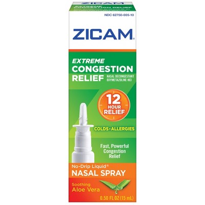 Zicam Extreme Congestion Relief No-Drip Nasal Spray with Soothing Aloe Vera - 0.5oz