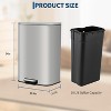 Trash Can for Kitchen, Stainless Steel Step Trash Can with Soft-Close Lid & Removable Inner Bucket, Rectangular Garbage Can for Office - 2 of 4