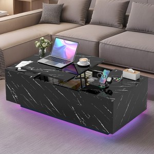 Gymojoy 47.2" Lift Top Coffee Tables with Drawers and Large Storage Smart Living Room Table - 1 of 4