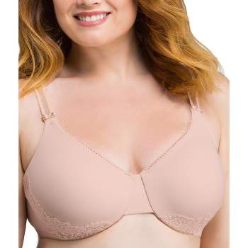 Olga Womens Light Pink Silky and Lace Nonpadded Bra Underwire Size 42DD