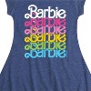 Girls' - Barbie - Stacked Rainbow Logo Fit & Flair Cap Sleeve Dress - 2 of 3