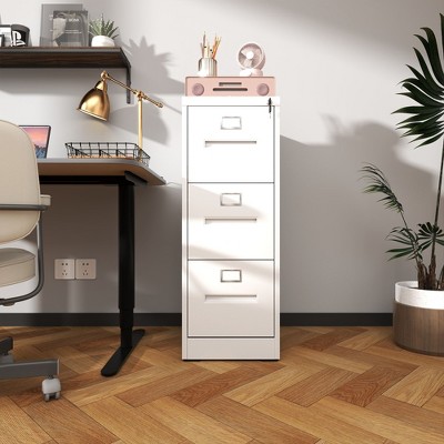 NicBex Locking File Cabinet with Drawers, Metal Space Saving Vertical Cabinet for Home & Office, Fits Letter/A4/Legal Files, Assembly Required, Black