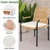 Grungis Outdoor Chairs Set of 2,Patio Dining Chairs with Rattan Backrest and Removable Beige Cushions,Kitchen Chairs for Dining Room,Backyard - 4 of 4
