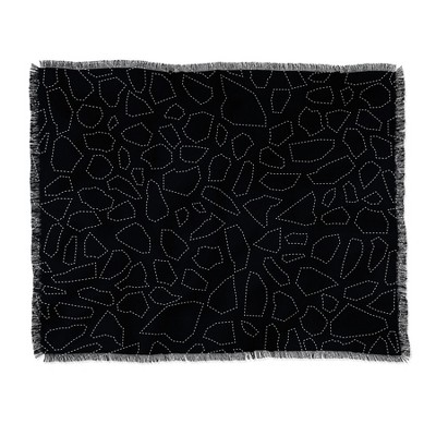 Fimbis Terrazzo Dash Black And White Woven Throw Blanket - Deny Designs