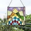 Chloe Lighting Kaleidoscope Geometric-Style Stained Glass Window Panel 16" Tall - 3 of 4