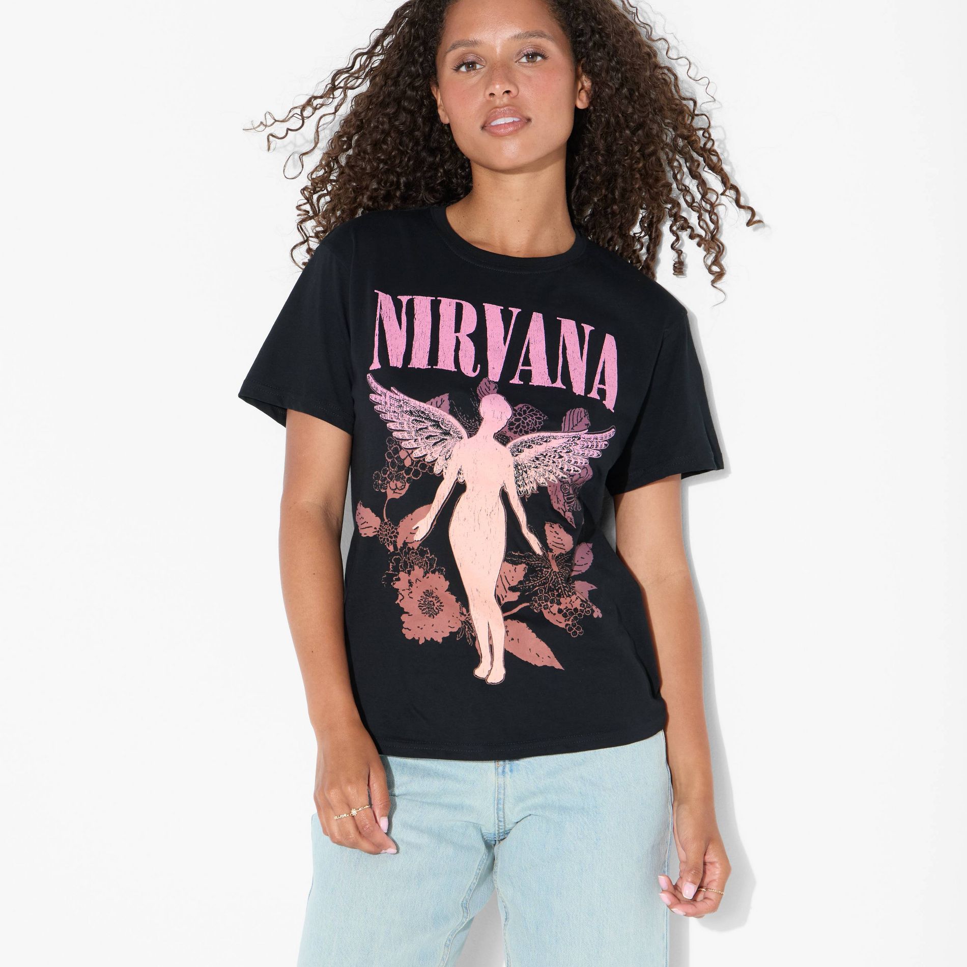 Women's Nirvana in Utero Short Sleeve Graphic T-Shirt - Black