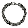 Black Bow Jewelry Mens 8.5mm Stainless Steel Antiqued Byzantine Chain Bracelet, 8.5 Inch - 3 of 4