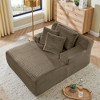 TiramisuBest Single Velvet Lounge Chair, No-Assembly Fluffy Modern Design for Indoor Living Room & Bedroom - Brown - 2 of 4