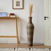 Grungis 39 Inch Brown Flower Vase,Rattan Look Tall Decorative Vase Freestanding Flower Holder for Home Decor, Classic Modern Farmhouse Style,Grey - 2 of 4
