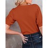 Women's Short Sleeve Sweater Tops 2025 Spring Summer Trendy Crew Neck Casual T Shirts Blouses,Dark Orange - XL - 2 of 4