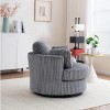 Oversized Corduroy Swivel Chair,40" Barrel Accent Chair with 360° Swivel and Pillows for Living Room-Baofuwish - 3 of 4