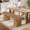 Lantine 59" Dining Bench for 2 to 3, Farmhouse Dining Table Bench with Arched Base, Extra Long Kitchen Seating for Living Room, Entryway (Brown) - 3 of 4