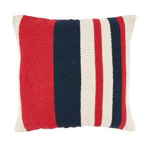 Saro Lifestyle American Dream Stripe Down Filled Throw Pillow, Multicolored, 18"x18" - 1 of 3