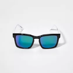Kids' Checkered Wayfair Rectangle Sunglasses - art class™ Black/White