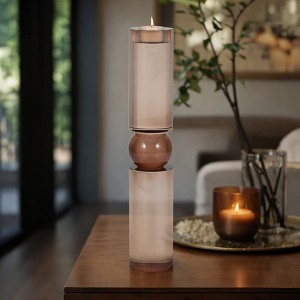 Decorative Crystal Candle Holder for Home Decor - Elegant Candle Stand Holder for Entryways, Shelf Accent, or Any Occassions - 1 of 4