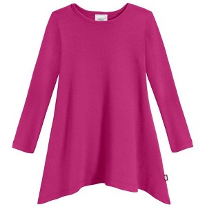 City Threads USA-Made Cotton Soft Jersey Girls Long Sleeve Shark Bite Tunic - 1 of 4