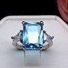 Myriam Statement Ring Created Emerald Blue Topaz Womens Ginger Lyne Collection Size 9 (10) - 2 of 4