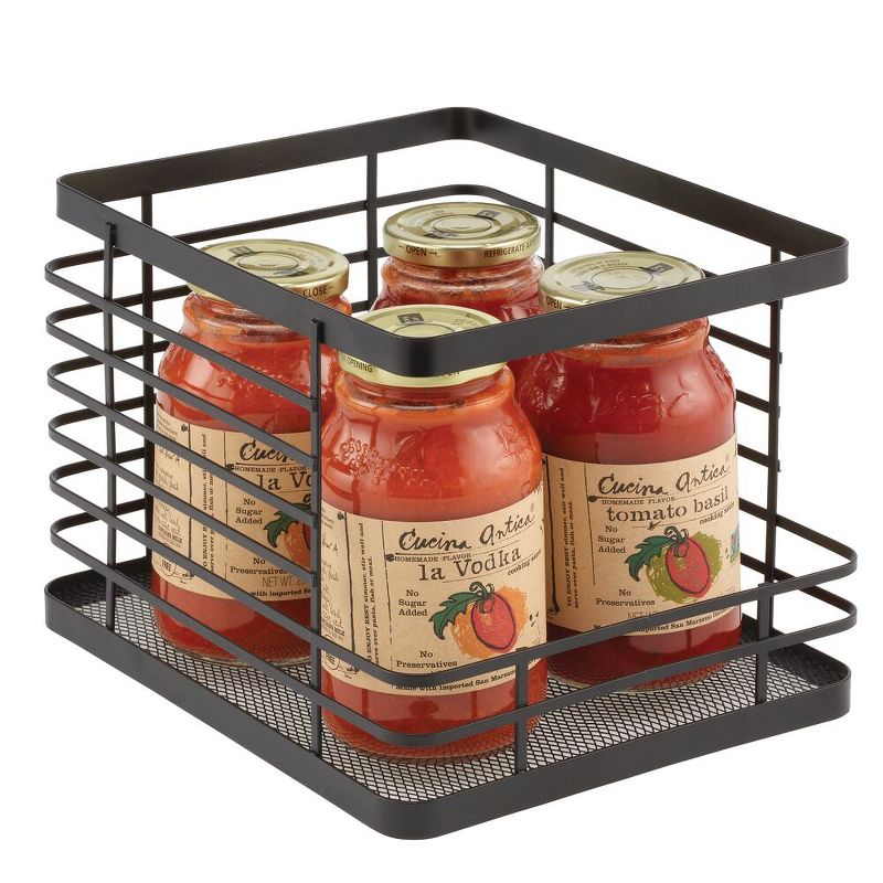 mDesign Stackable Food Organizer Storage Basket, Open Front, 4 of 8