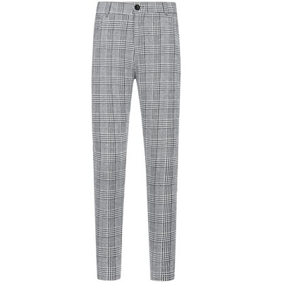 Lars Amadeus Men's Plaid Contrast Color Formal Pants Dress Pants : Target