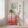 Gymax Stylish and Functional Organizer Cart Metal Frame Spacious Storage Easy Mobility Versatile Design Hot Pink/Macaron/Pink/Rainbow - 2 of 4
