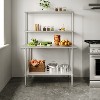 Flash Furniture Rawcliffe Portable Prep and Work Table with 18 Gauge Stainless Steel Top Shelf and Double Overshelves and Galvanized Steel Undershelf - 2 of 4