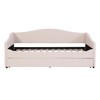 HomeRoots Beige Tufted Boucle Twin Day Bed With LED Lighting And Trundle And USB - 4 of 4