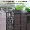 Outdoor Backyard Storage Shed, Storage Shed with Floor and Windows and Lockable Door, Resin Storage Shed with Steel Frame-Coolbibila - 4 of 4