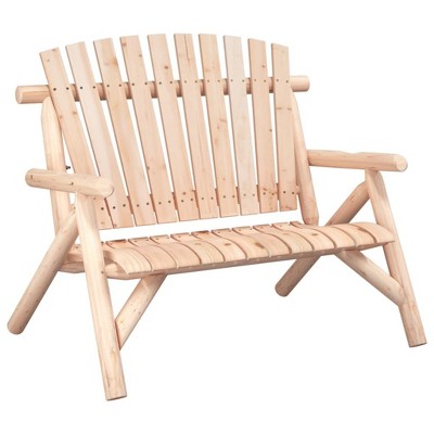 vidaXL 2-Seater Patio Bench,46.9"x33.5"x38.6" Solid Wood Spruce