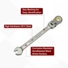 Unique Bargains Chrome Vanadium Steel SAE Box End 72 Teeth Ratchet Combination Wrenches 2 Pcs - 4 of 4