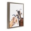 Stupell Industries Happy Goat Smiling Animals Floating Frame Canvas Art, Brown, 18" x 18" - 2 of 4