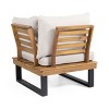 Sapphtopaz Patio Furniture Set Single Outdoor Couch Wood Lounge Sofa with Cushions and Square Coffee Table Sofa Set for Garden, Terrace - 2 of 4