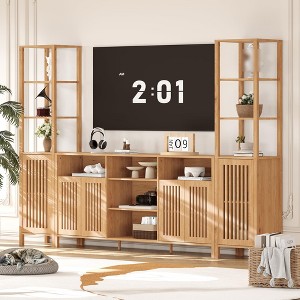 Combination TV Cabinet for TVs Up to 70", Large TV Stand with Bookshelves, Storage TV Cabinet, Multi-Functional Home Entertainment Center - 1 of 4